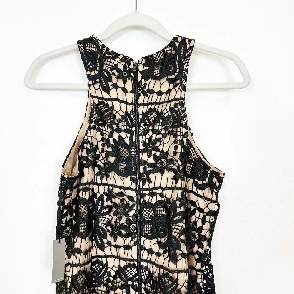 Lover's + Friends Caspian Shift Dress Black Crochet Lace Sleeveless Small NWT - Picture 7 of 14
